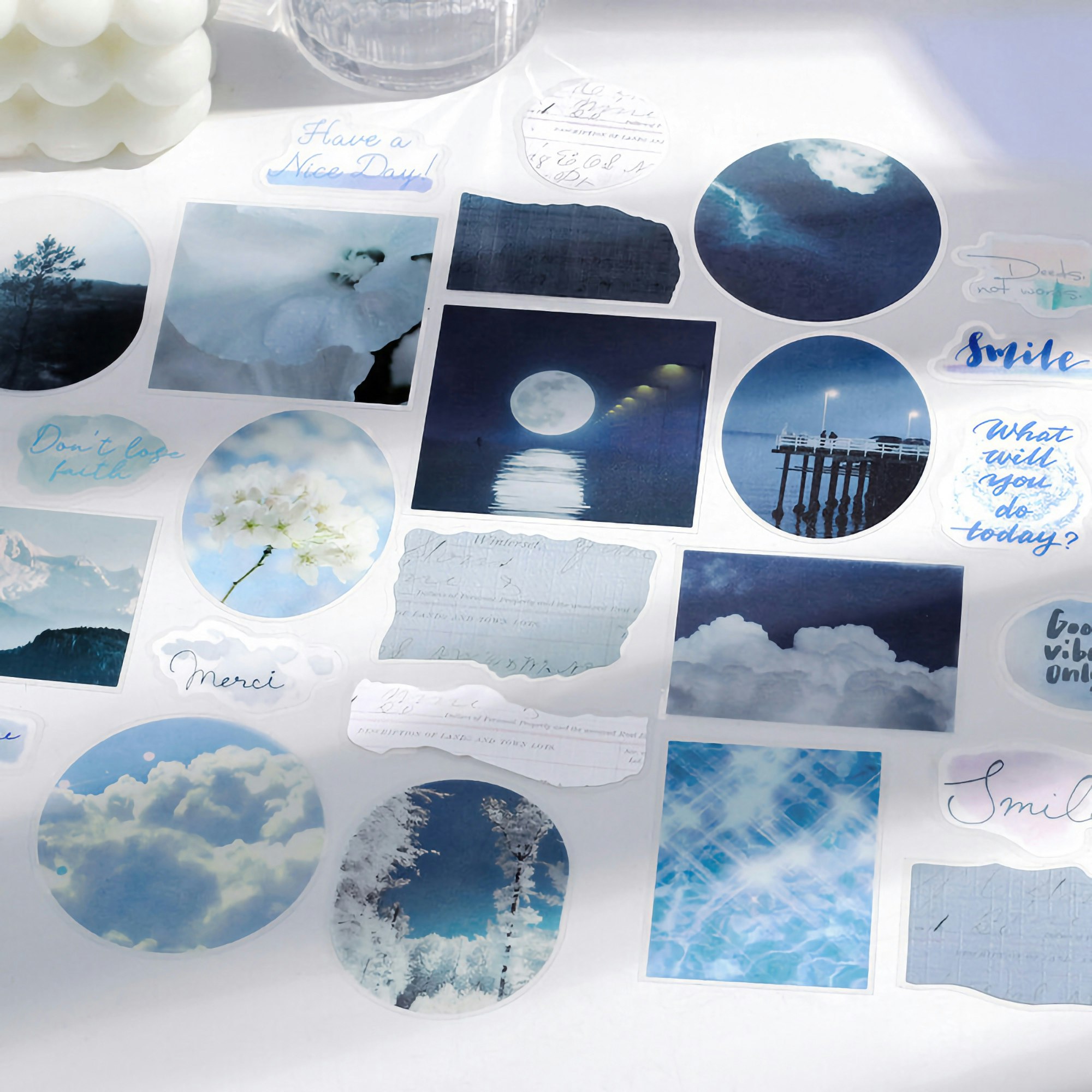 BGM Flake Stickers Color Poems / Navy Tracing Paper