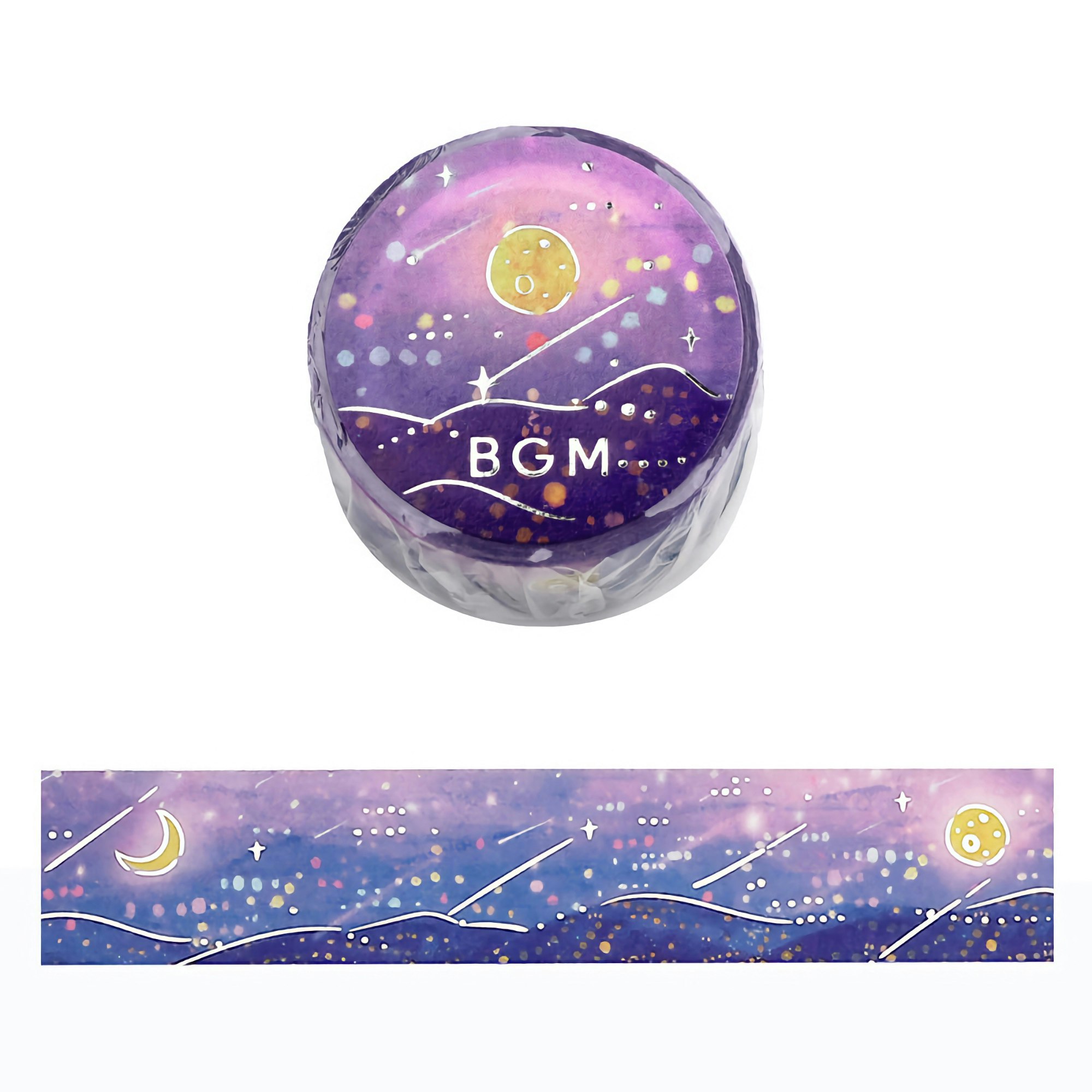 BGM Washi Tape Foil Night of Shooting Stars / Purple 20 mm