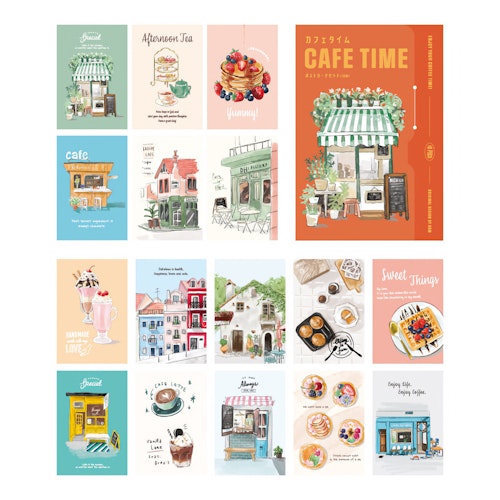 BGM Postcard Set Cafe Time