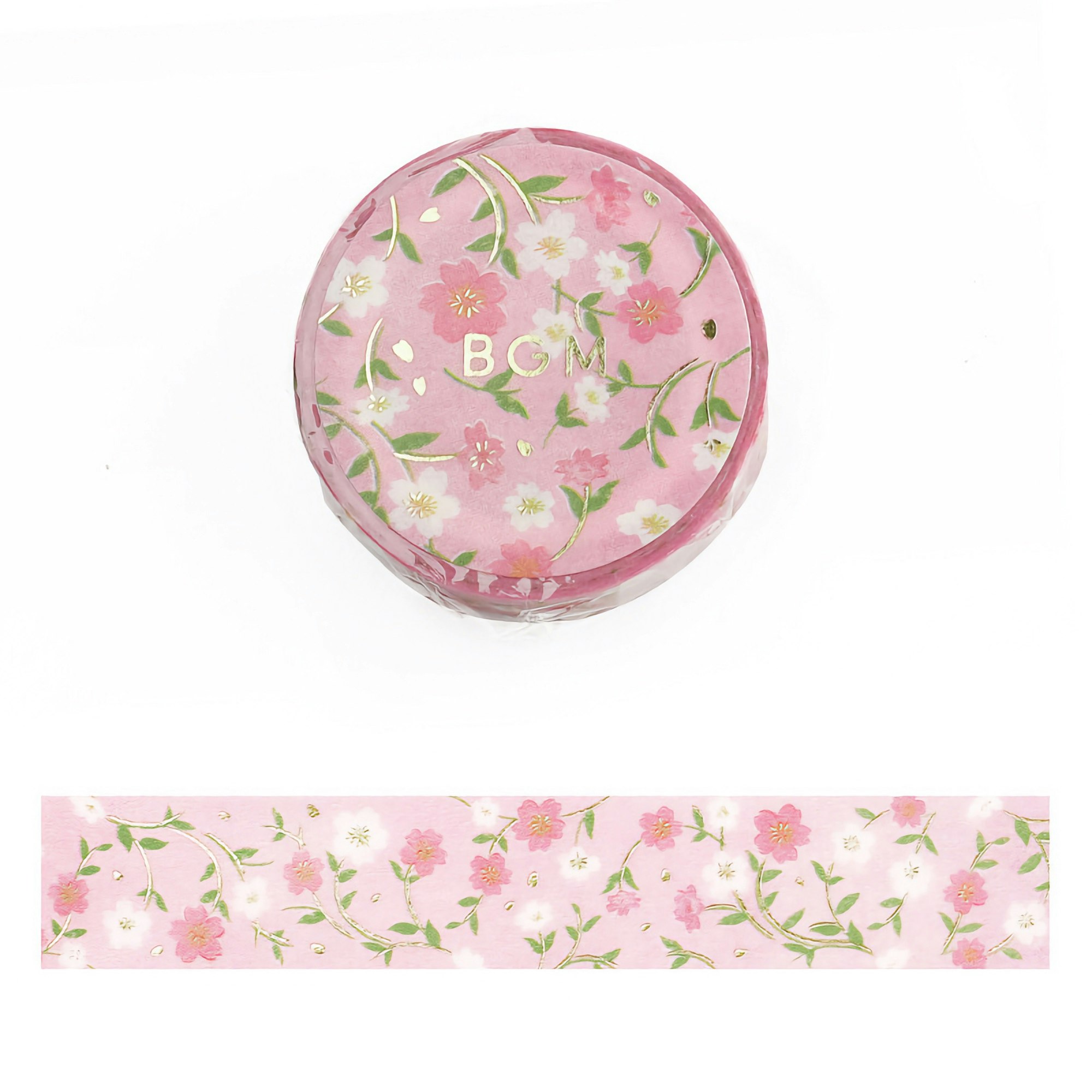 BGM Washi Tape Special Foil Flower Pattern Sakura 15 mm