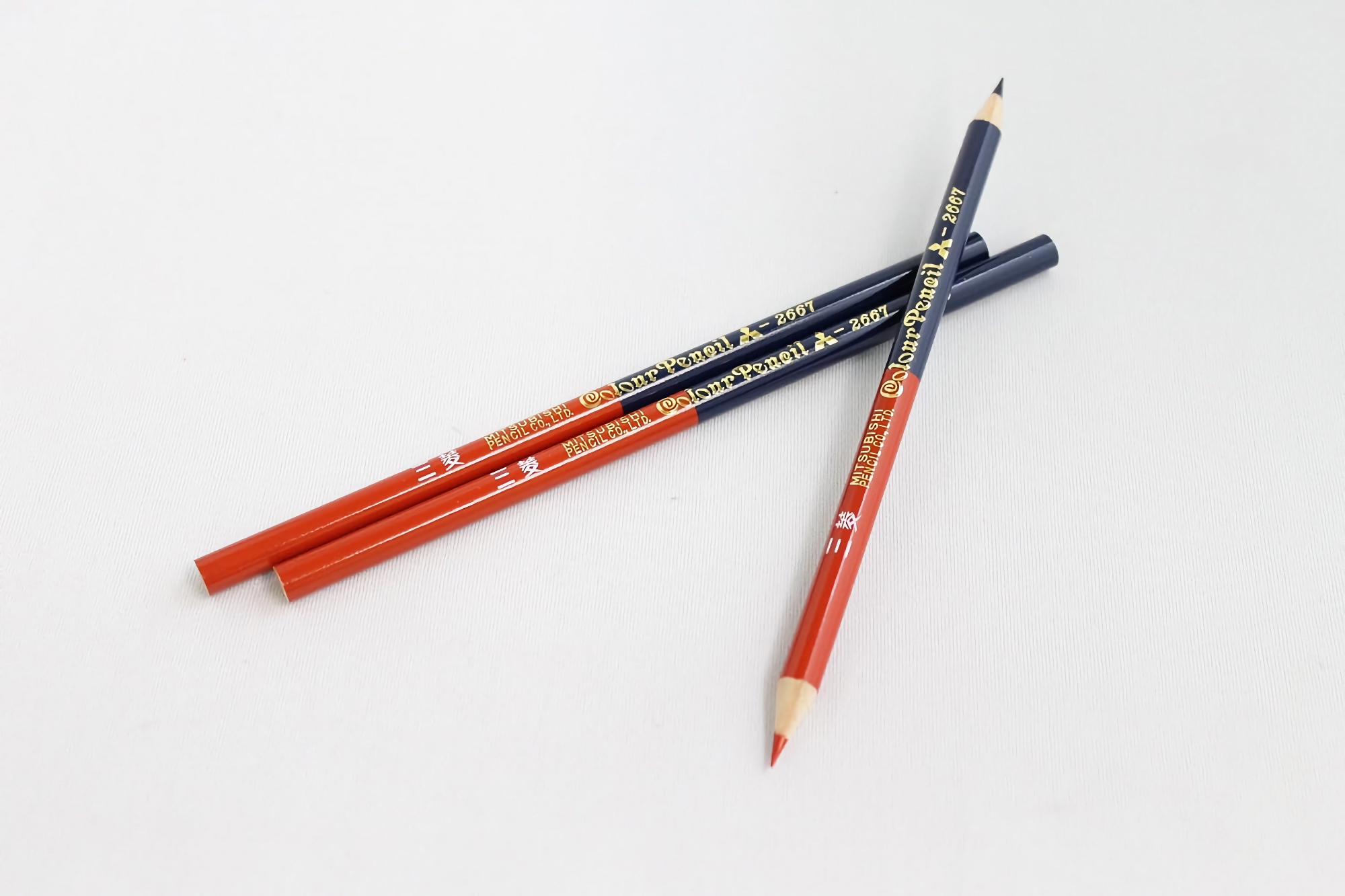 Uni Mitsubishi Colored Pencils Vermilion and Prussian Blue 12-pack