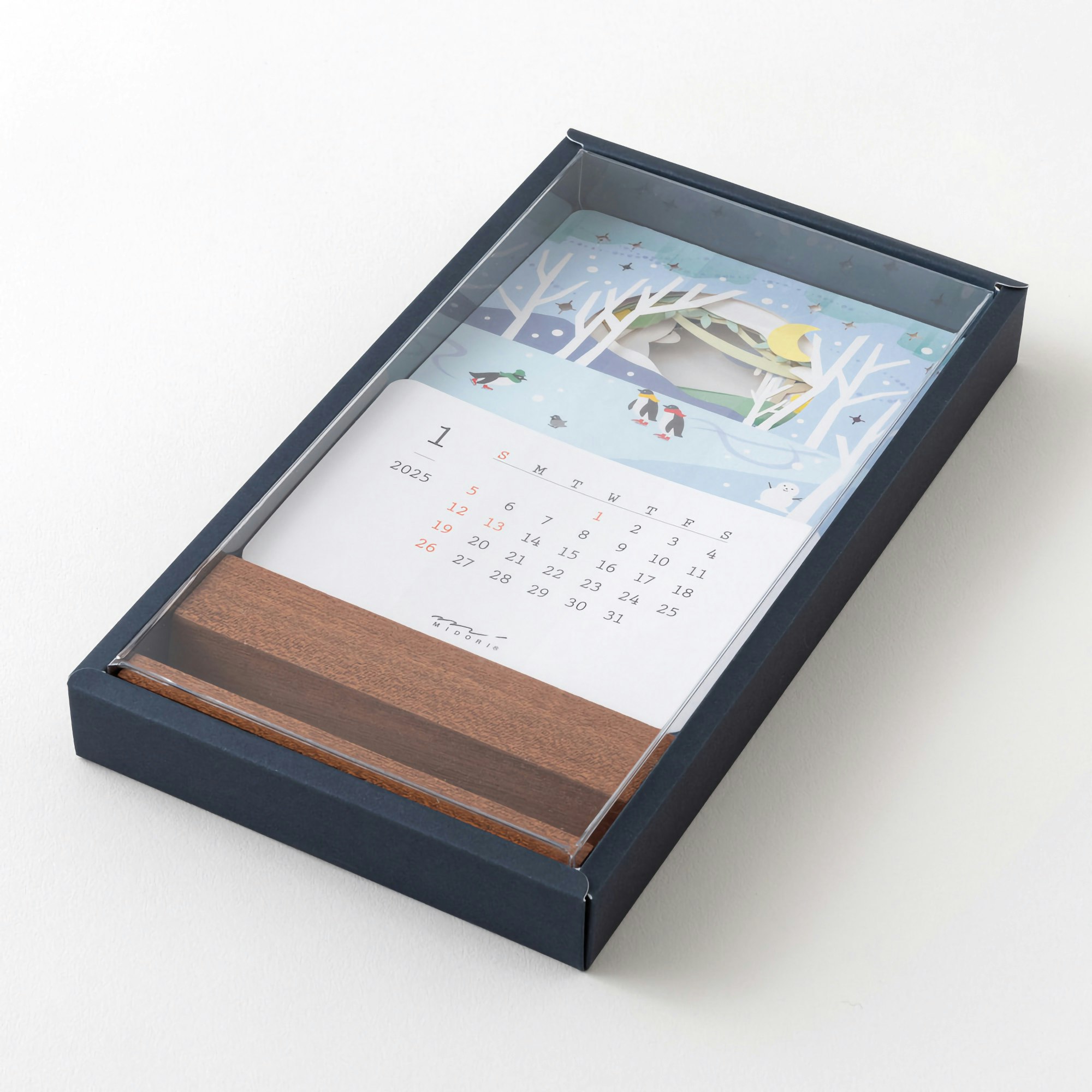 Midori Calendar Laser Processing Landscapes 2025 Komadori Midori Desk Calendar 2025 Laser Cut Landscapes