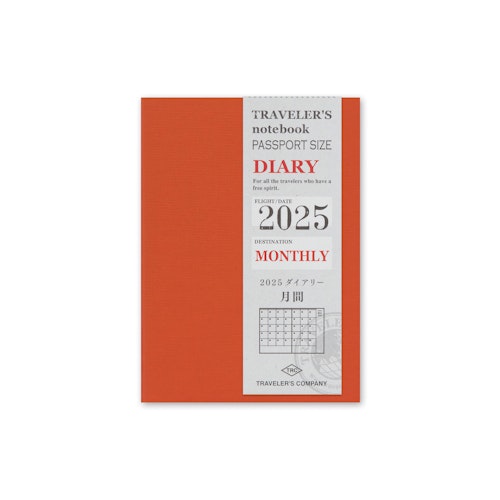 Traveler's Company Traveler's notebook - 2025 Monthly, Passport Size