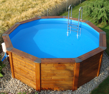 Pool CLASSIC I Träimitation (Rund) 3.5m