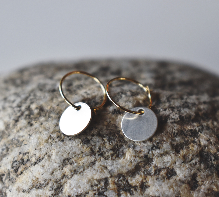 Simple earring silver & gold