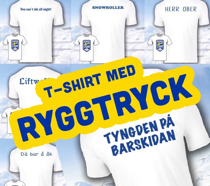 T-Shirt med Ryggtryck - Egen text - Afterskistore.se