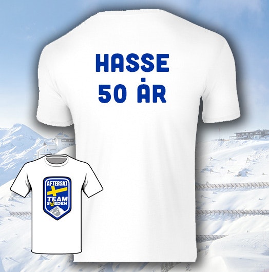 T-Shirt med Ryggtryck - Egen text