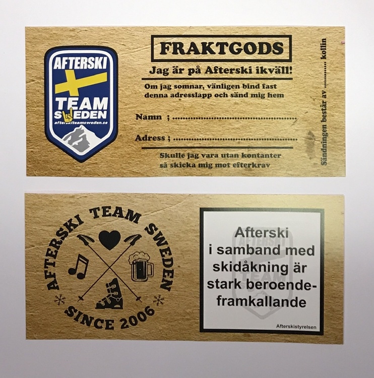 Fraktsedel ”Afterski” 10-pack