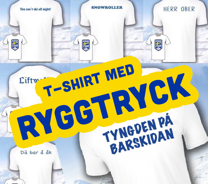 T-Shirt med Ryggtryck - Afterski Team Sweden