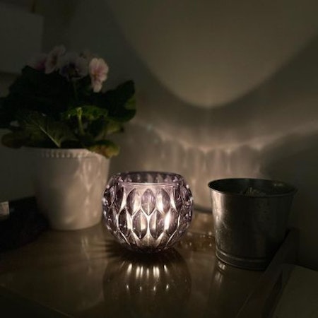 Ljuslykta Glas Blågrå