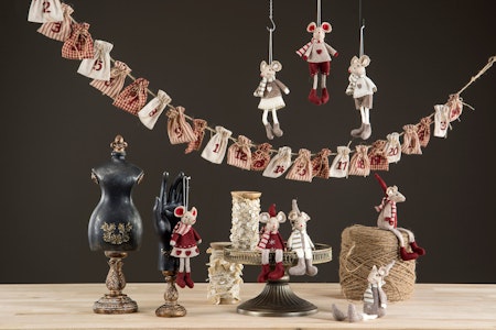 Adventskalender Häng Vinröd/Mullvad