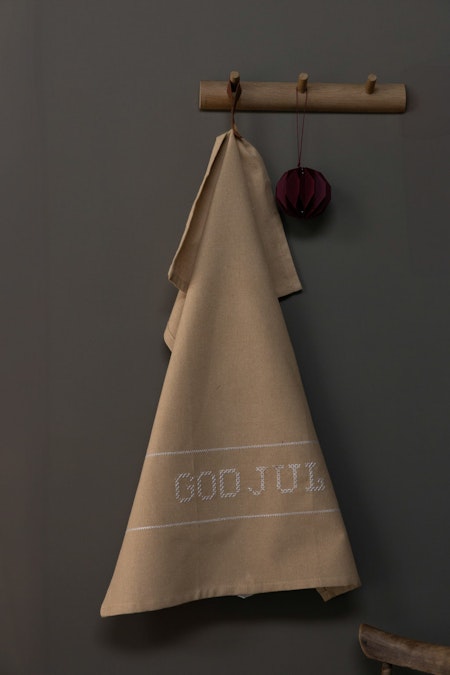 KRYSS Beige recycling kökshandduk God Jul