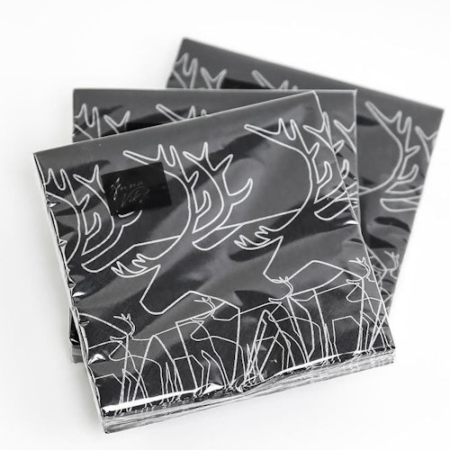 63073 SERVETTER/NAPKINS 33X33 REINDEER GREY