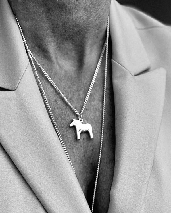 62922 HALSBAND SILVER 42 CM DALAHÄST / DALAHORSE NECKLACE SILVER