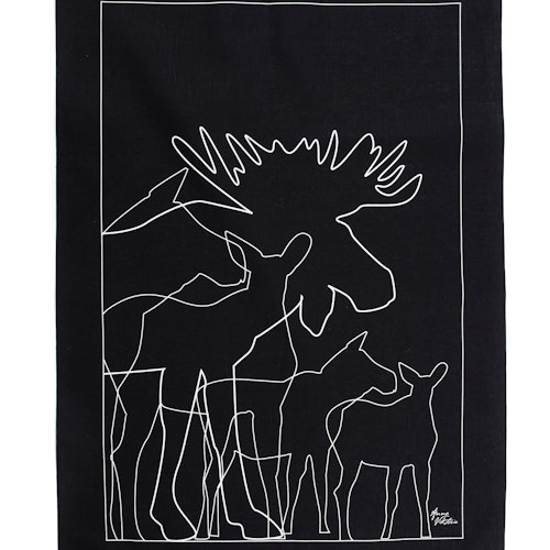 62822 KÖKSHANDDUK ÄLG SVART / KITCHEN TOWEL MOOSE BLACK