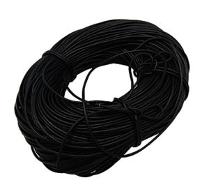 1 meter runt svart läderband, 3 mm
