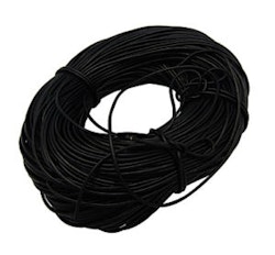 1 meter runt svart läderband, 3 mm