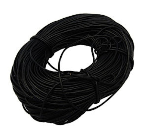1 meter runt svart läderband, 3 mm