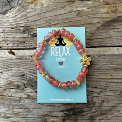 Armband, BLOMMA, körsbärs kvarts