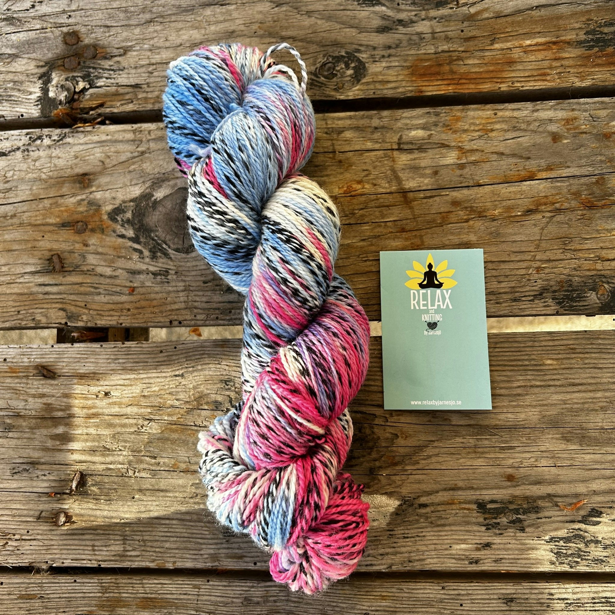 Handfärgat garn, Superwash Zebra 100 g