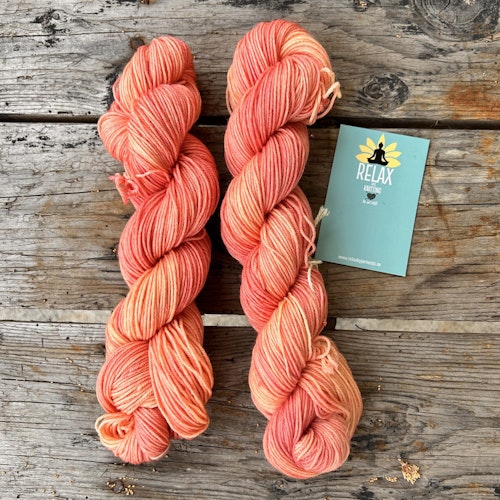 Merino Sock, 50 g, Handfärgat, Peach Melba