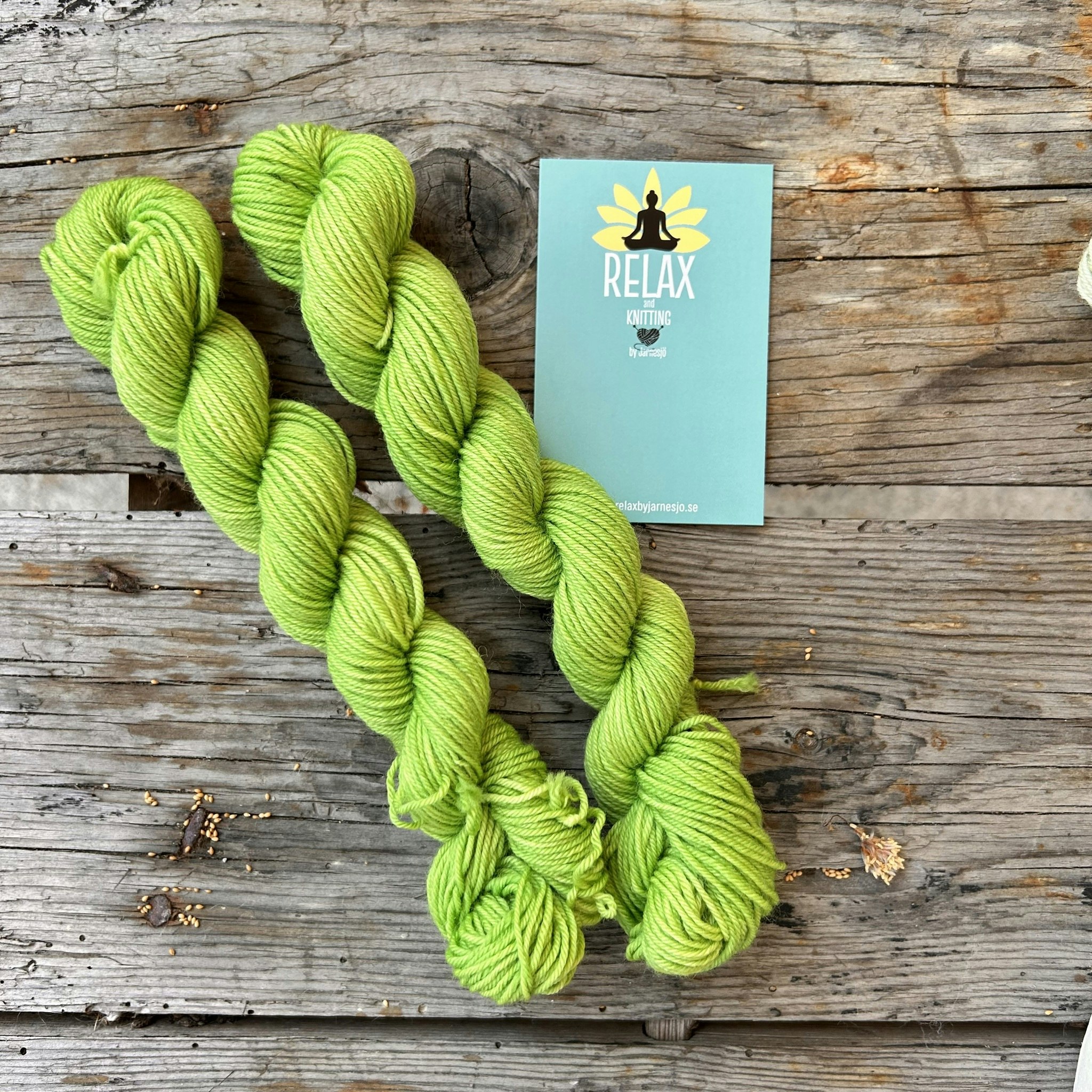 Merino Sock, 20 g, Handfärgat, Grönt äpple