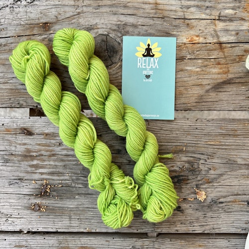 Merino Sock, 20 g, Handfärgat, Grönt äpple