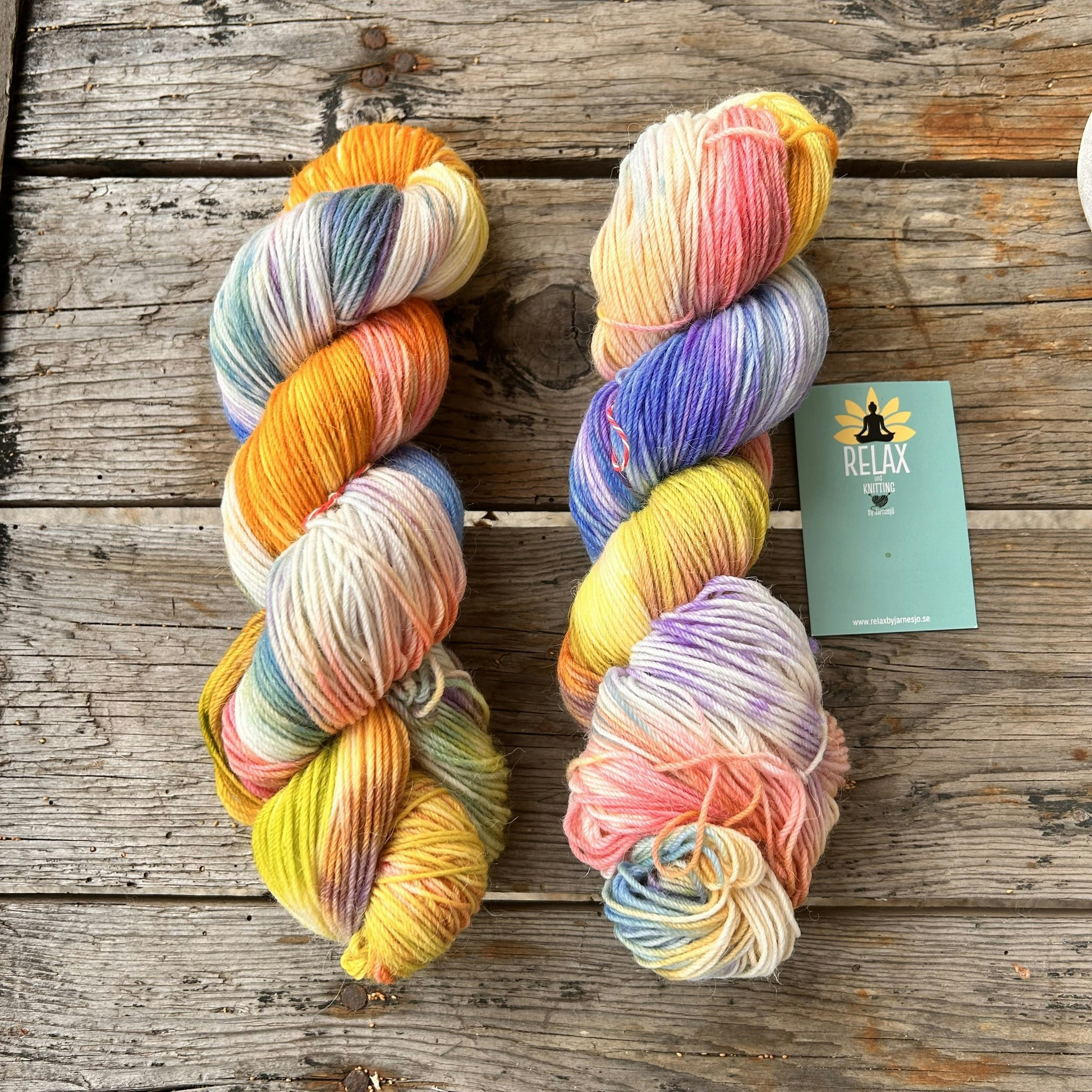Alpacka Sock, 100 g, handfärgat, färgglatt 1