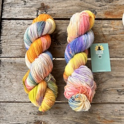 Alpacka Sock, 100 g, handfärgat, färgglatt 1