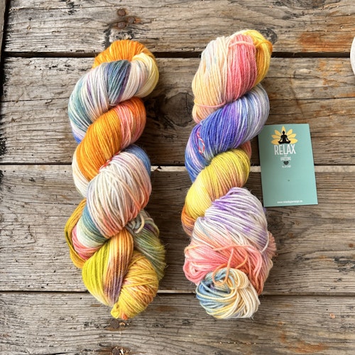 Alpacka Sock, 100 g, handfärgat, färgglatt 1