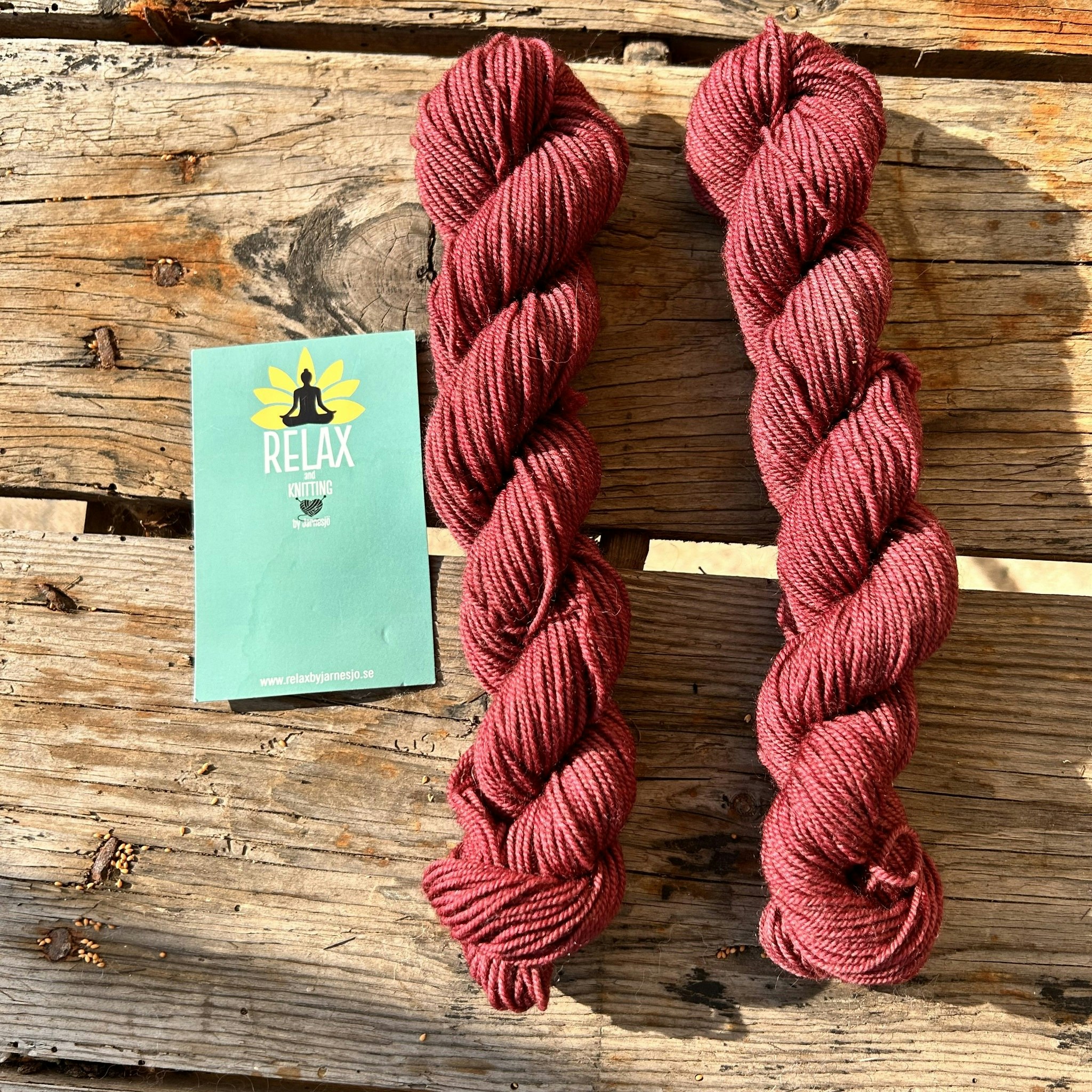 Kopia Yak Sock, 20 g, handfärgat. Bordeaux