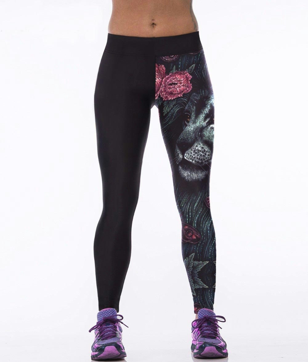 Svarta Lejon Ros Sport Leggings