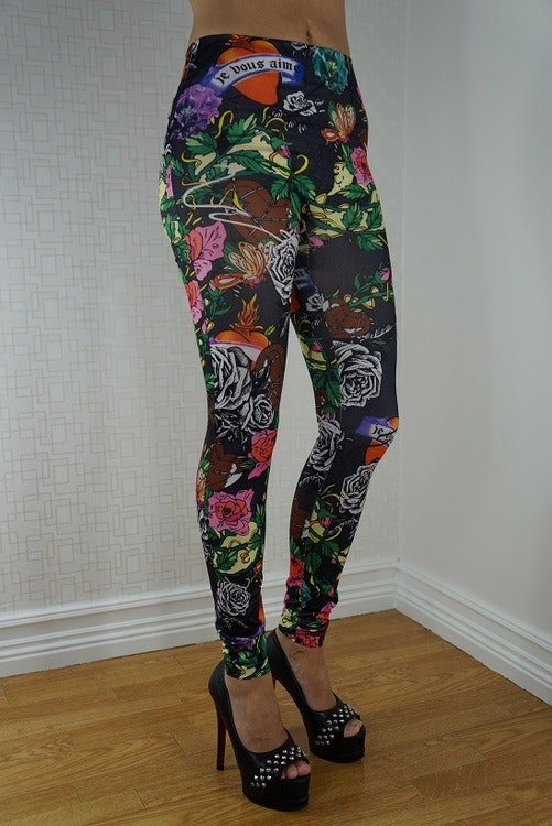 Black Rose Tattoo Leggings