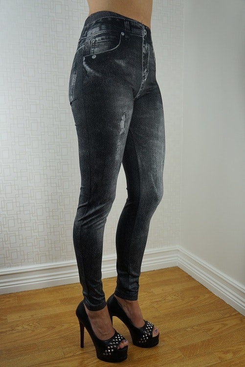 Black & Blue Jeans print Leggings