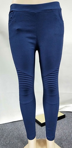 Navy Leggings med fickor fram