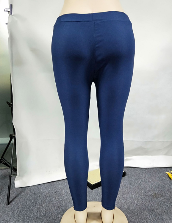 Navy Leggings med fickor fram