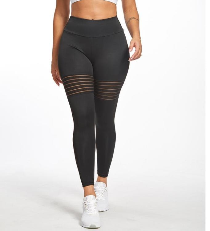 Svarta Tights Leggings med Mesh