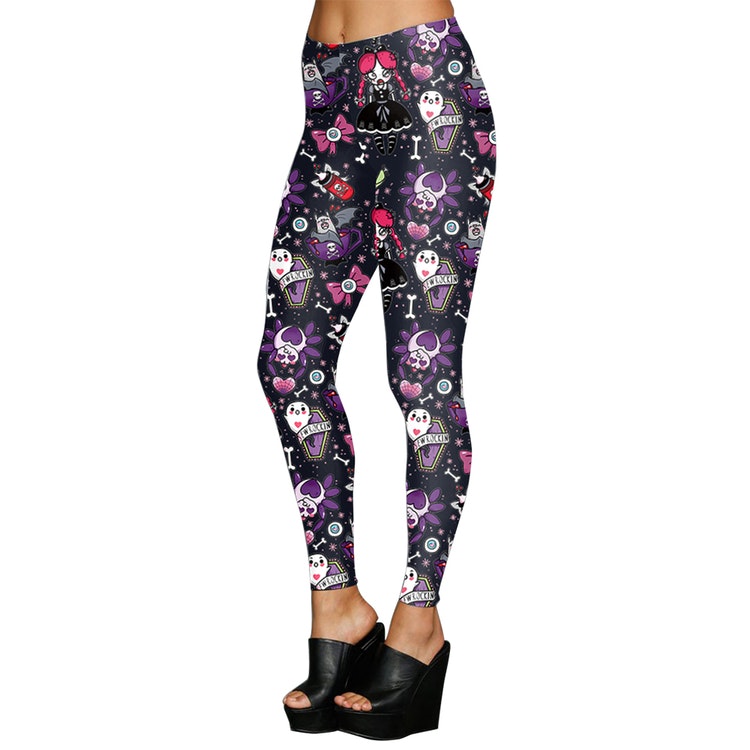 Svarta Leggings med figurer