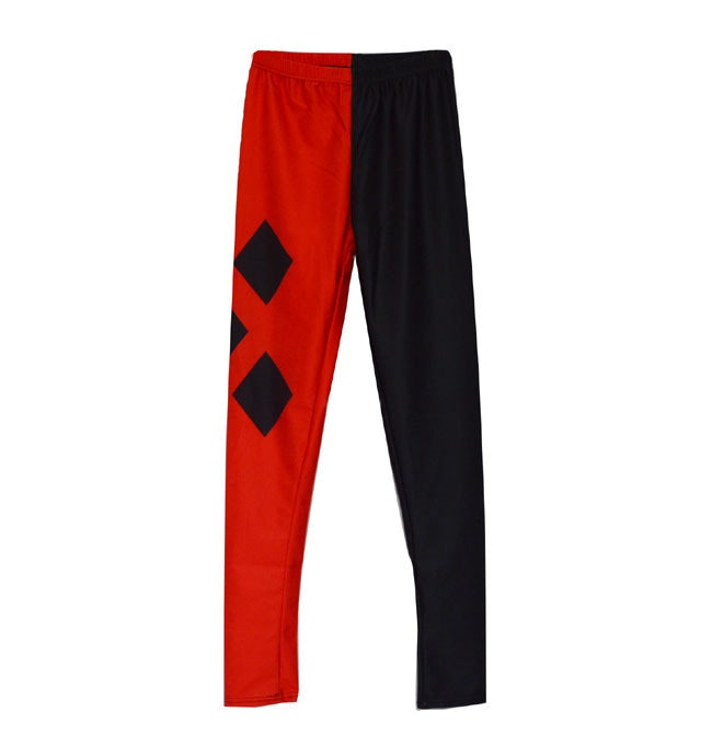 Svart Röda Harley Quinn Leggings