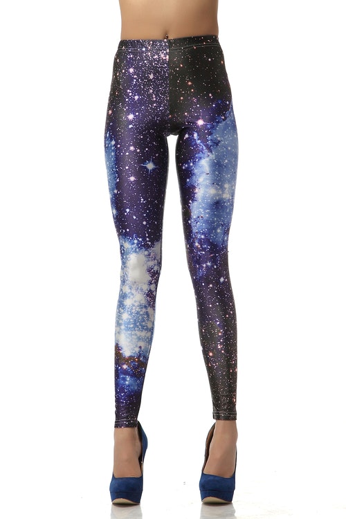Blå Universum Galaxy Leggings