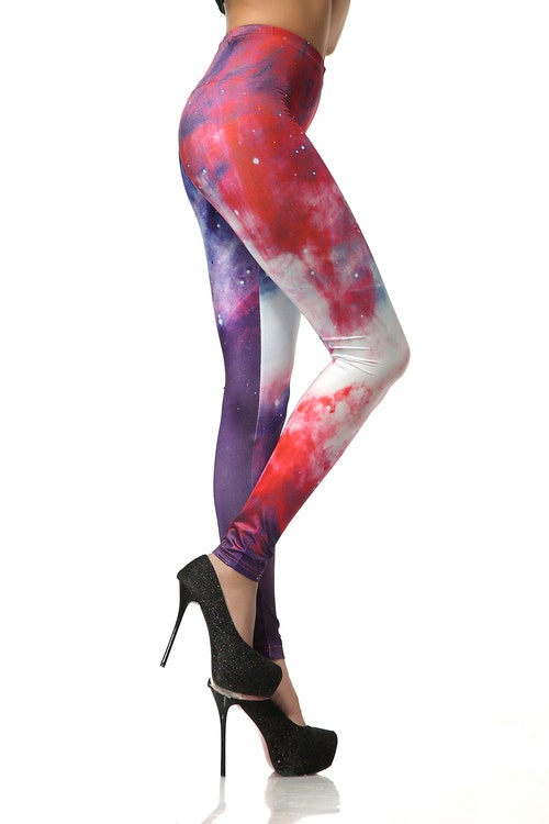 Blå Rosa Galaxy Leggings