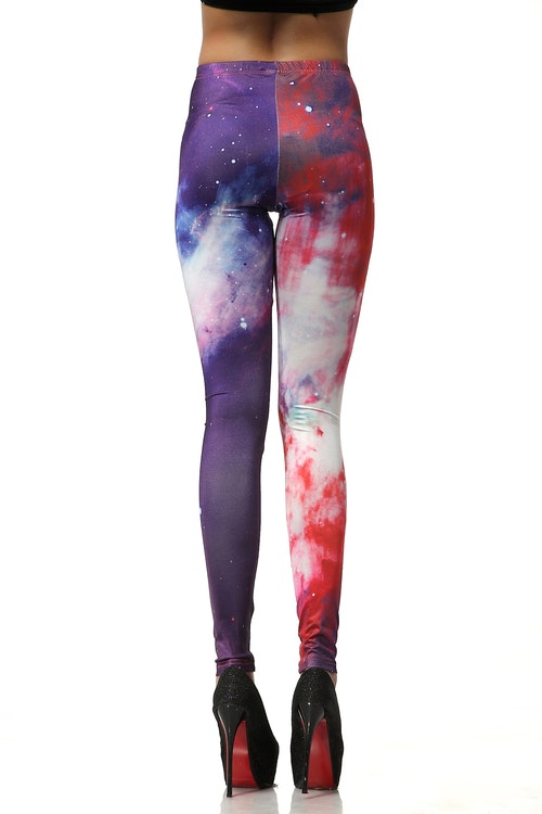 Blå Rosa Galaxy Leggings