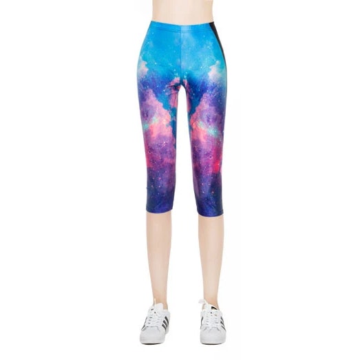 Galaxy Mönstrade Capri Leggings