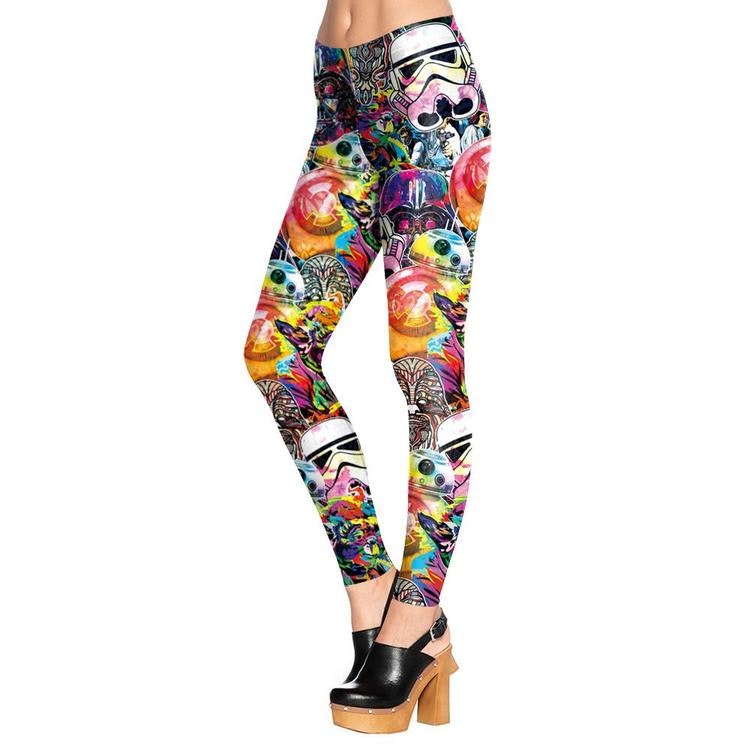 Färgglada Cartoon Leggings