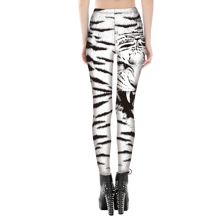 Svart Vita Tiger Leggings