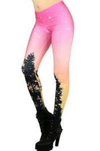 Skogs mönstrade galaxy Leggings