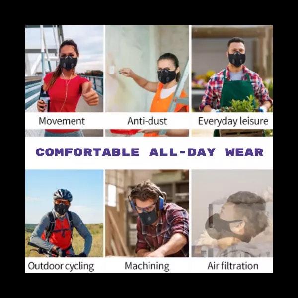 Ansiktsmask Med Kolfilter Dubbla Ventiler