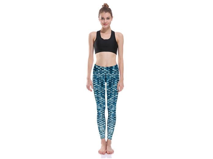 Blå Mermaid Leggings