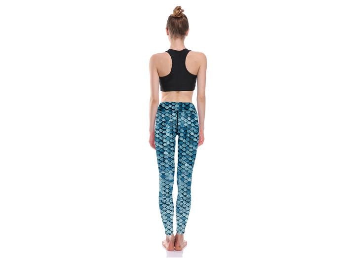 Blå Mermaid Leggings