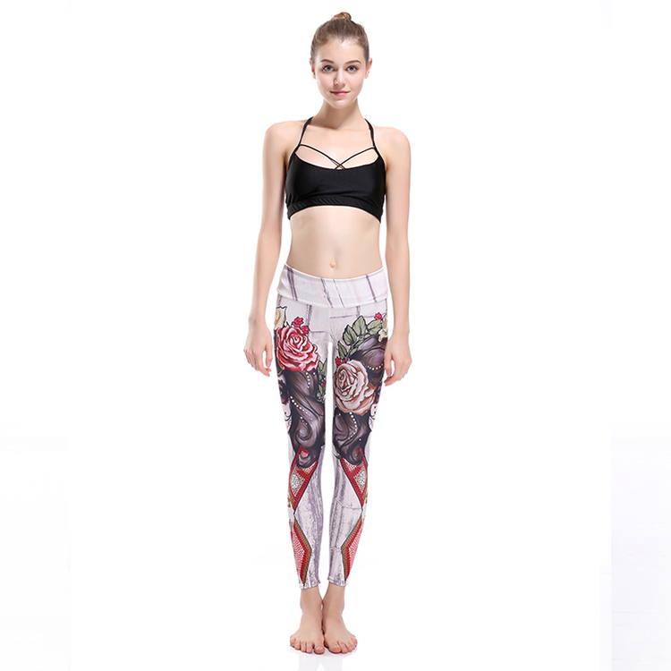 Tatto Woman and Rose Yoga Leggings